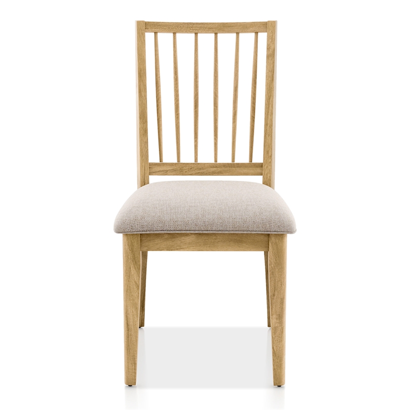 Furniture of America Eamon Solid Wood Windsor Side Chairs in Brown (Set of 2)