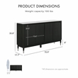 Furniture of America Miranda Sintered Stone Top and Wood Server in Black