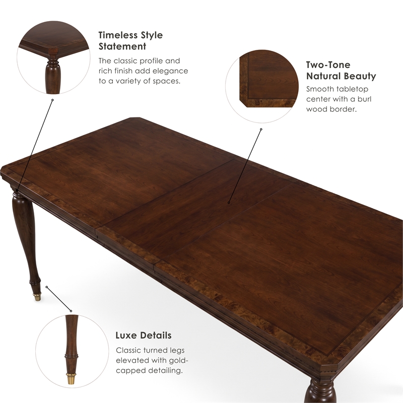 Furniture of America Aiyana Solid Wood 7-Piece Dining Table Set in Cherry