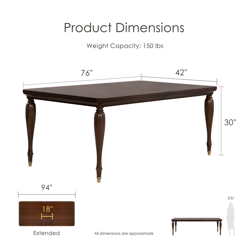 Furniture of America Aiyana Solid Wood 7-Piece Dining Table Set in Cherry