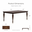 Furniture of America Aiyana Solid Wood 7-Piece Dining Table Set in Cherry