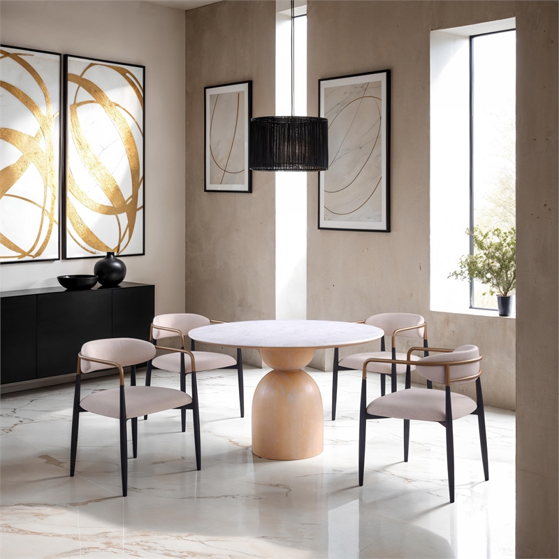Furniture of America Sonya Wood 5-Piece Round Dining Table Set in Black