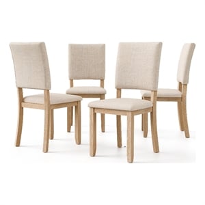 Furniture of America Fagan Fabric Upholstered Side Chairs in Brown (Set of 4)