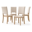 Furniture of America Fagan Fabric Upholstered Side Chairs in Brown (Set of 4)