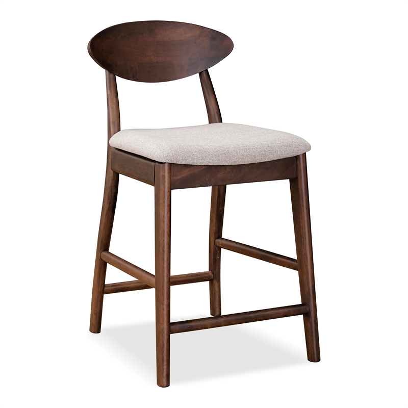 Furniture of America Nazaen Solid Wood Walnut Counter Dining Chairs (Set of 2)