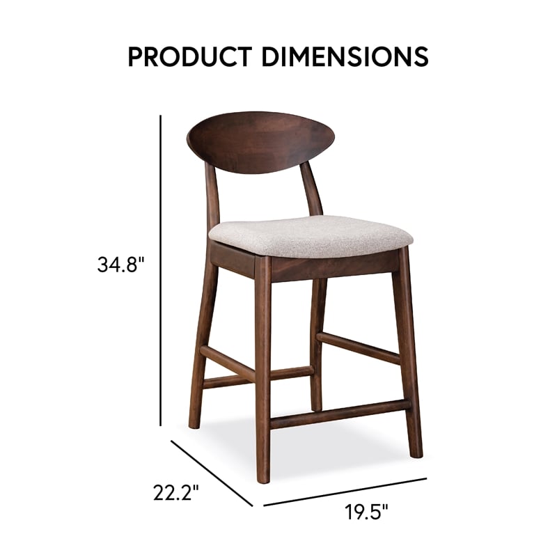 Furniture of America Nazaen Solid Wood Walnut Counter Dining Chairs (Set of 2)