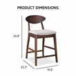 Furniture of America Nazaen Solid Wood Walnut Counter Dining Chairs (Set of 2)
