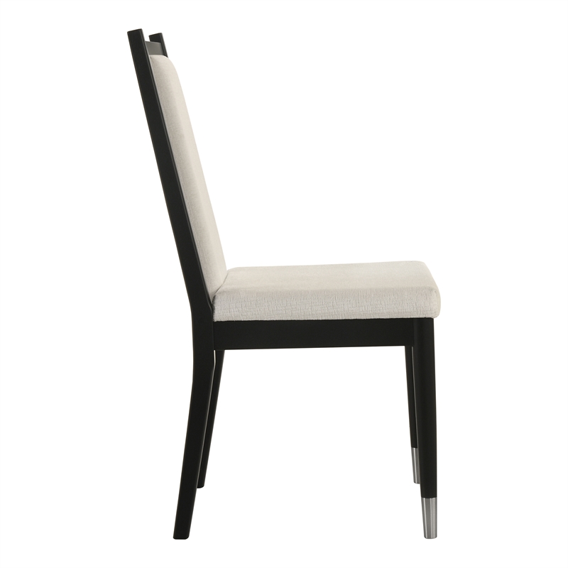 Furniture of America Miranda Chenille Upholstered Black Side Chairs (Set of 2)
