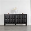 Furniture of America Wondra Solid Wood Server with Sanded Edge Doors in Black