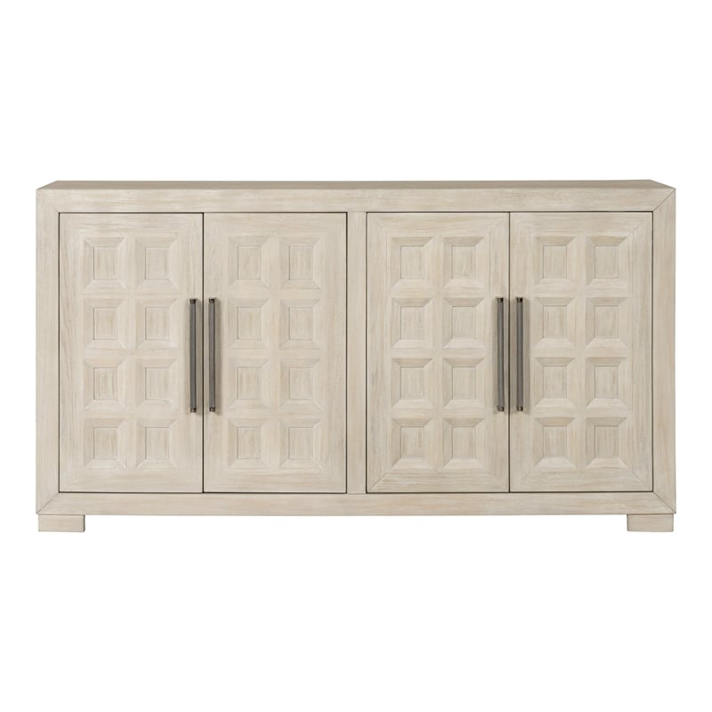 Furniture of America Dannen Solid Wood Storage 4-Door Server in Brown