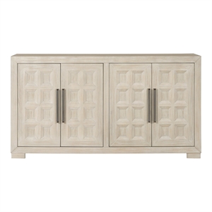 Furniture of America Dannen Solid Wood Storage 4-Door Server in Brown