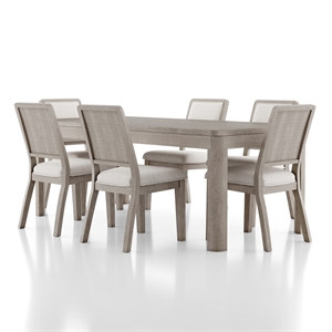 Furniture of America Austin Solid Wood 7-Piece Dining Table Set in Oak