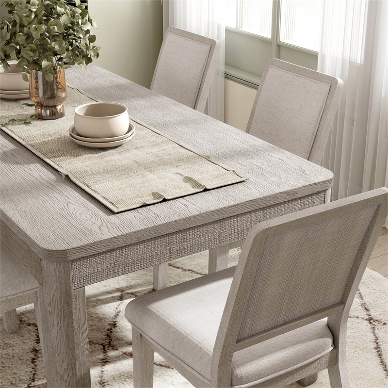 Furniture of America Austin Solid Wood 7-Piece Dining Table Set in Oak