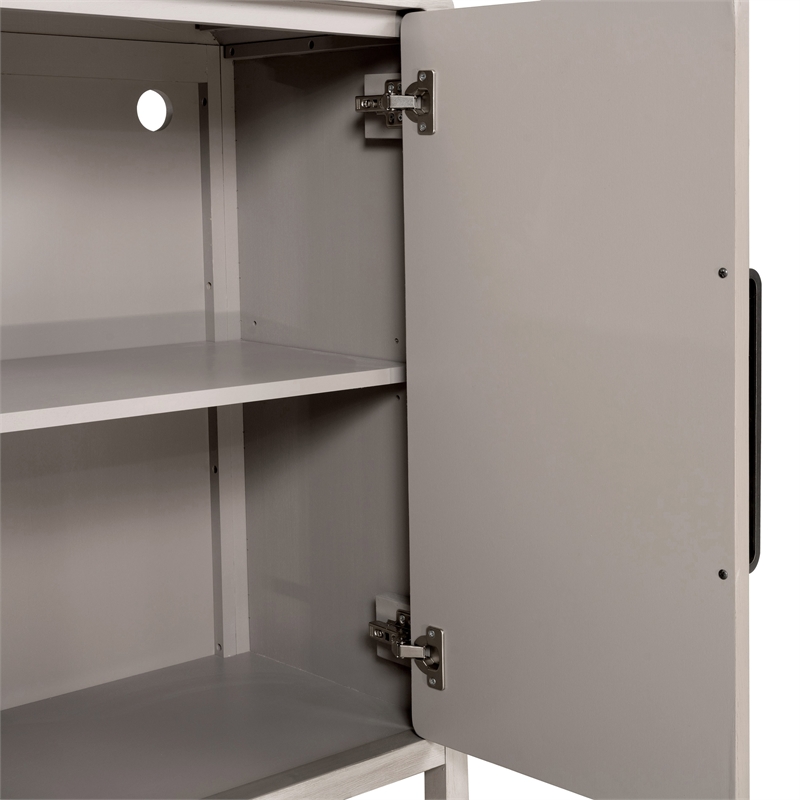 Furniture of America Austin Solid Wood Rounded Edges Server with Doors in Oak