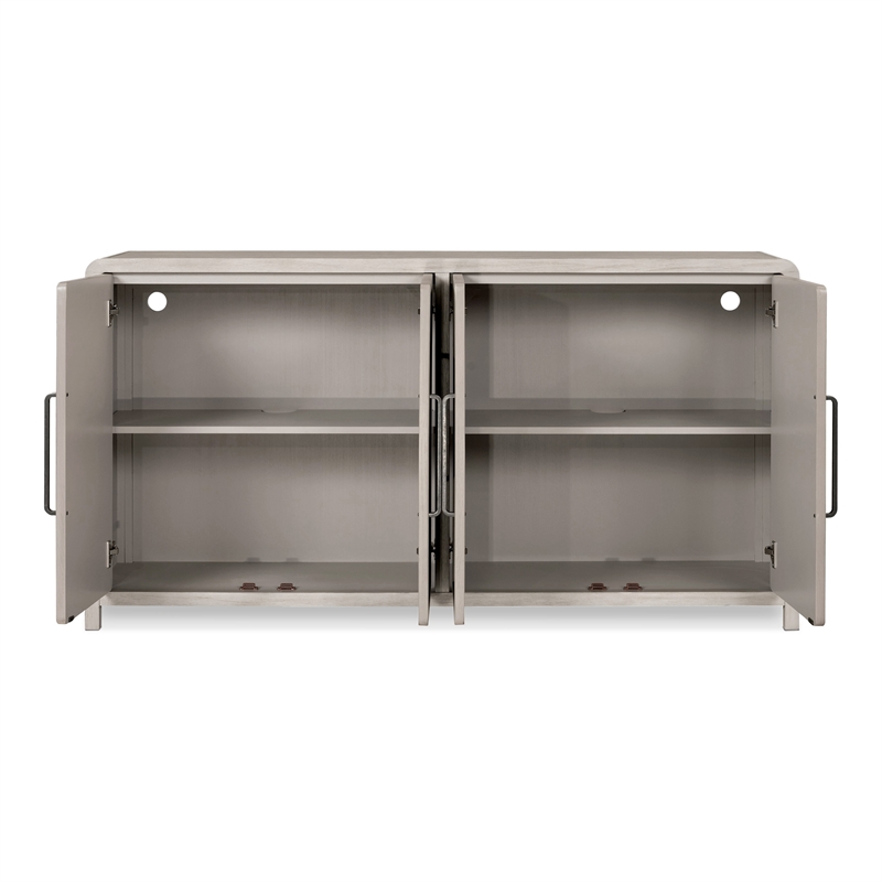 Furniture of America Austin Solid Wood Rounded Edges Server with Doors in Oak