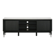 Furniture of America Miranda Sintered Stone Top and Wood TV Stand in Black