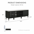 Furniture of America Miranda Sintered Stone Top and Wood TV Stand in Black