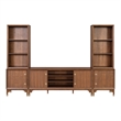 Furniture of America Forma Solid Wood 4-Piece Entertainment Center in Walnut