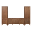 Furniture of America Forma Solid Wood 4-Piece Entertainment Center in Walnut