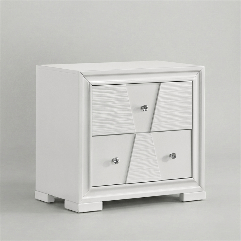 Furniture of America Embud Solid Wood Dovetail 2-Drawer Nightstand in White