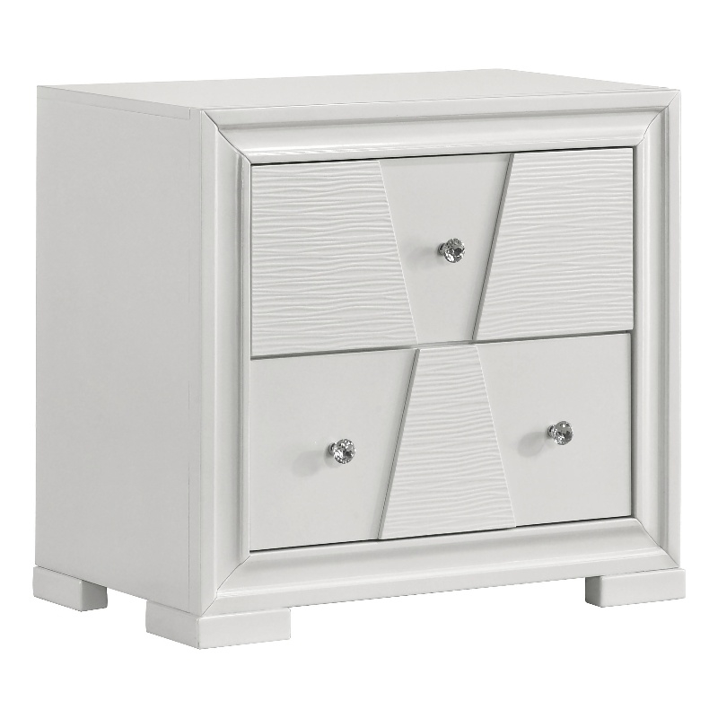 Furniture of America Embud Solid Wood Dovetail 2-Drawer Nightstand in White