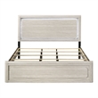 Furniture of America Pollan Solid Wood King Bed with LED Headboard in Gray
