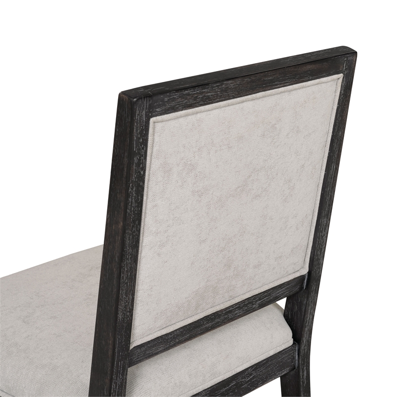 Furniture of America Landry Modern Solid Wood Side Chairs in Black (Set of 2)