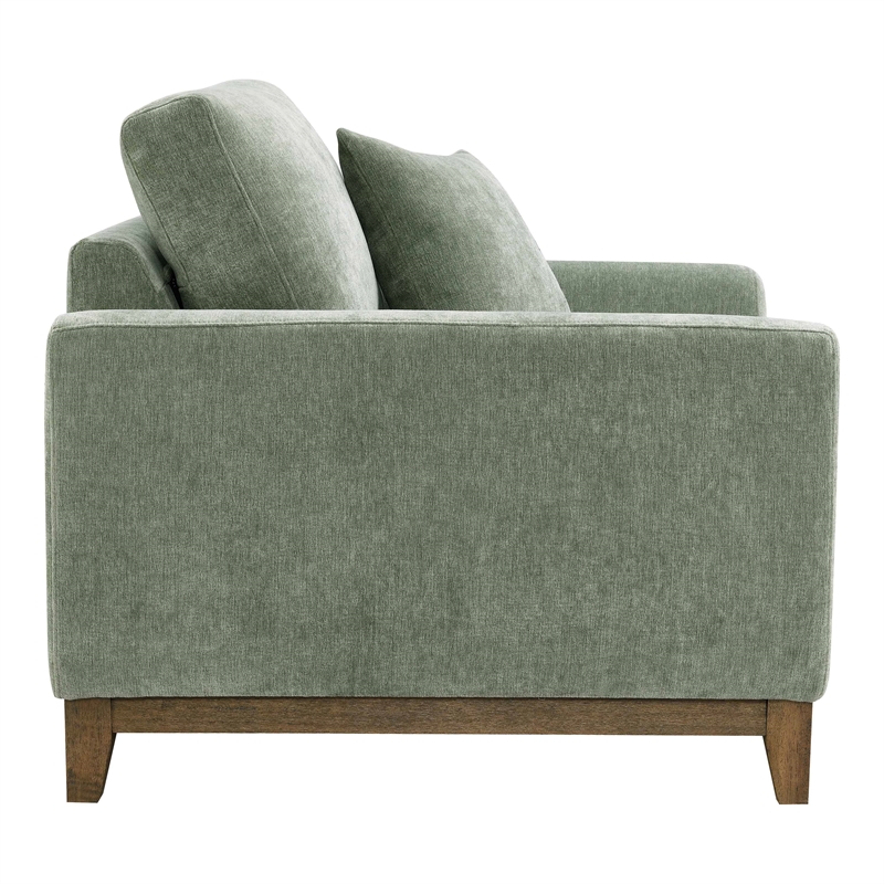 Furniture of America Naria Chenille Soft Track Arm Chair in Green