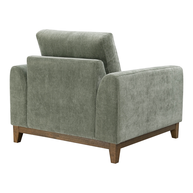 Furniture of America Naria Chenille Soft Track Arm Chair in Green