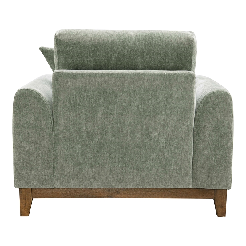 Furniture of America Naria Chenille Soft Track Arm Chair in Green