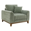 Furniture of America Naria Chenille Soft Track Arm Chair in Green