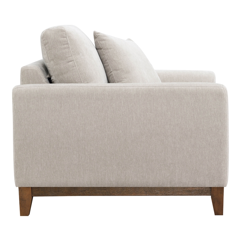 Furniture of America Naria Chenille Soft Track Arm Chair in Light Gray