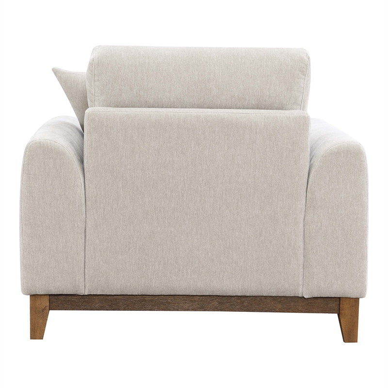 Furniture of America Naria Chenille Soft Track Arm Chair in Light Gray