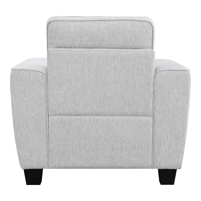 Furniture of America Emeria Chenille Soft Tapered Arm Chair in Light Gray