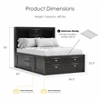 Furniture of America Darius Solid Wood Multi-Storage Full Bed in Black