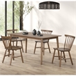 Furniture of America Worlow Solid Wood 5-Piece Dining Table Set in Walnut