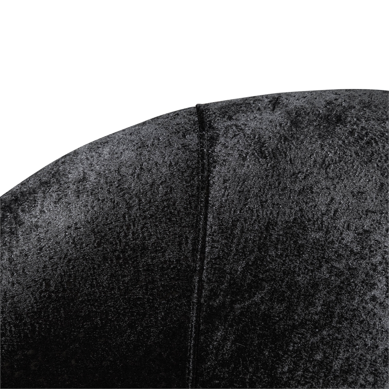 Furniture of America Afra Fabric Soft Curved Track Arms Swivel Chair in Black