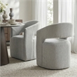 Furniture of America Arina Fabric Dining Chair with Casters in Light Gray