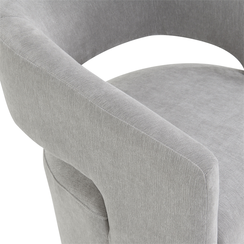 Furniture of America Arina Fabric Dining Chair with Casters in Light Gray