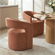 Furniture of America Arina Fabric Dining Chair with Casters in Orange