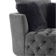 Furniture of America Beauty Fabric Tufted 360 Degree Swivel Chair in Gray
