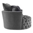 Furniture of America Beauty Fabric Tufted 360 Degree Swivel Chair in Gray