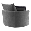 Furniture of America Beauty Fabric Tufted 360 Degree Swivel Chair in Gray