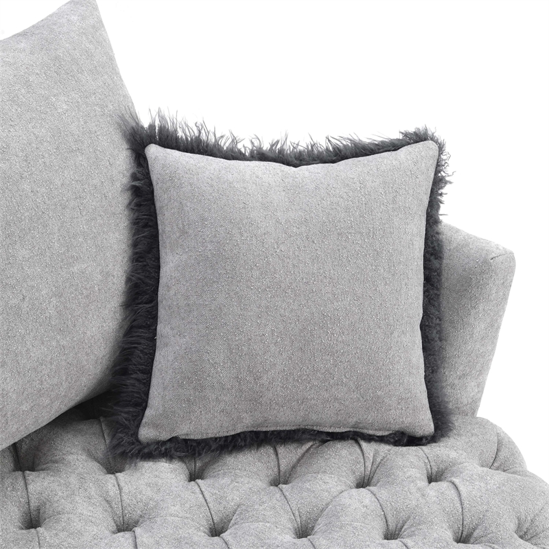 Furniture of America Beauty Fabric Tufted 360 Degree Swivel Chair in Light Gray