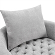 Furniture of America Beauty Fabric Tufted 360 Degree Swivel Chair in Light Gray