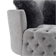Furniture of America Beauty Fabric Tufted 360 Degree Swivel Chair in Light Gray