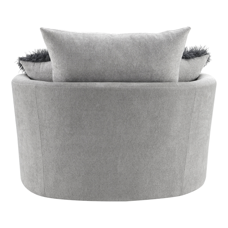 Furniture of America Beauty Fabric Tufted 360 Degree Swivel Chair in Light Gray