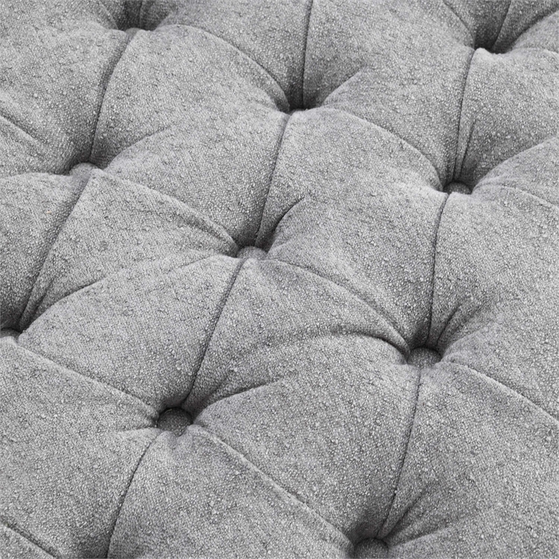 Furniture of America Beauty Fabric Tufted 360 Degree Swivel Chair in Light Gray
