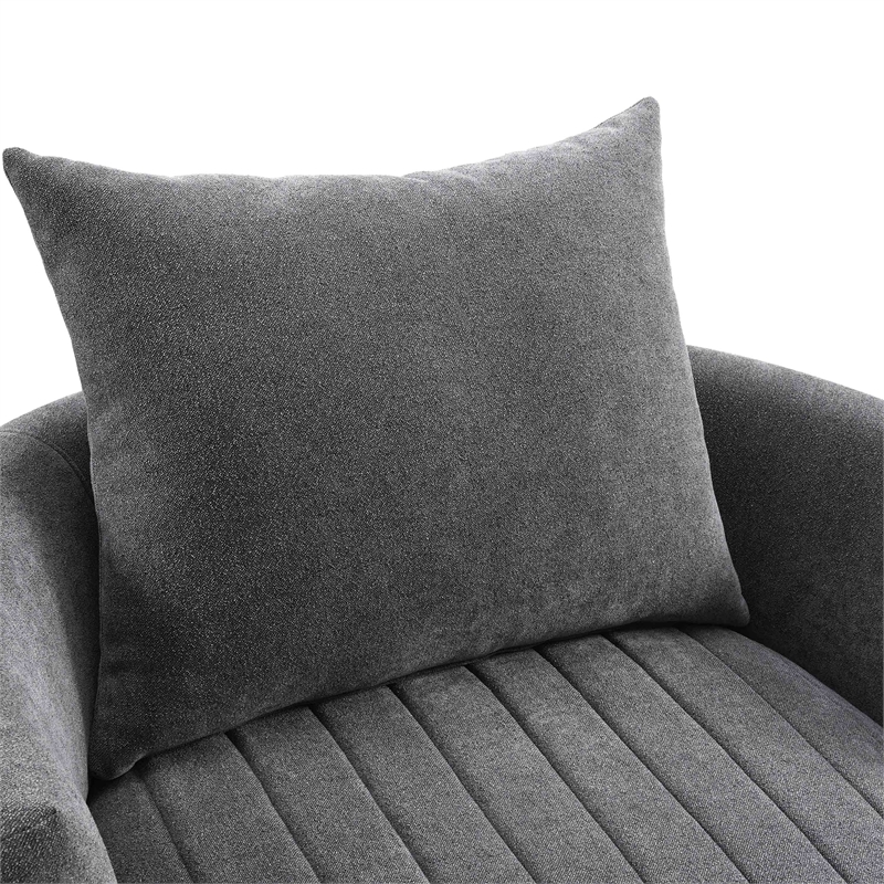 Furniture of America Beauty Fabric Tufted 360 Degree Swivel Chair in Gray