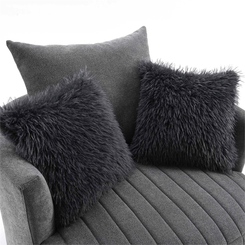 Furniture of America Beauty Fabric Tufted 360 Degree Swivel Chair in Gray